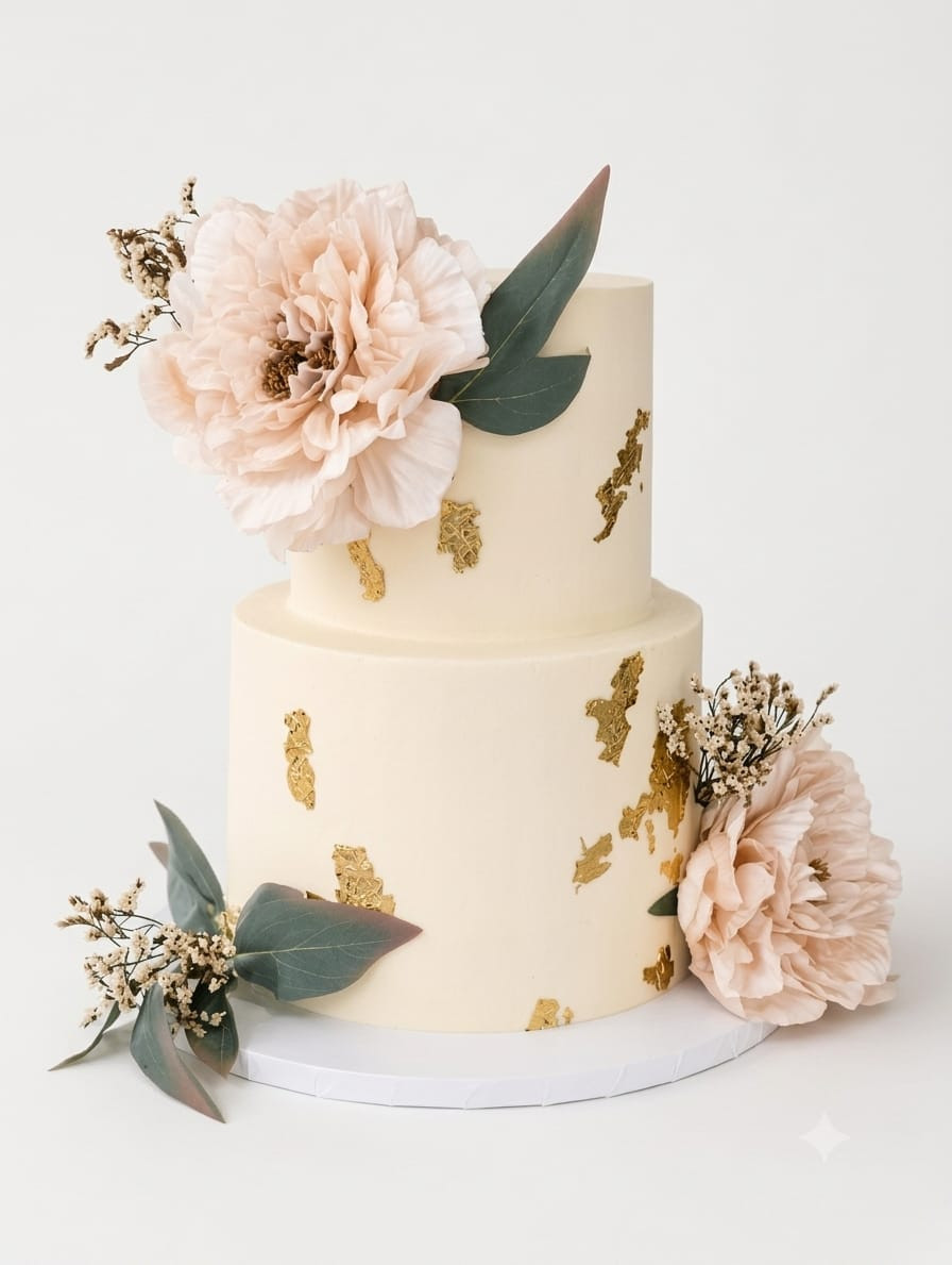 Blush & Gold Botanical cake Brossard