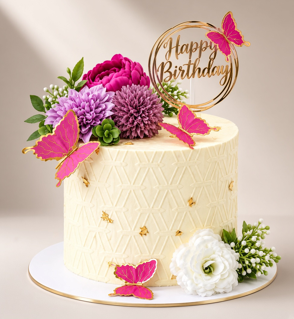 Floral butterfly birthday cake Brossard