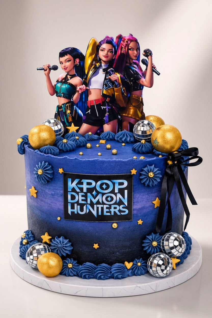 K-pop Demon Hunters themed birthday cake Brossard