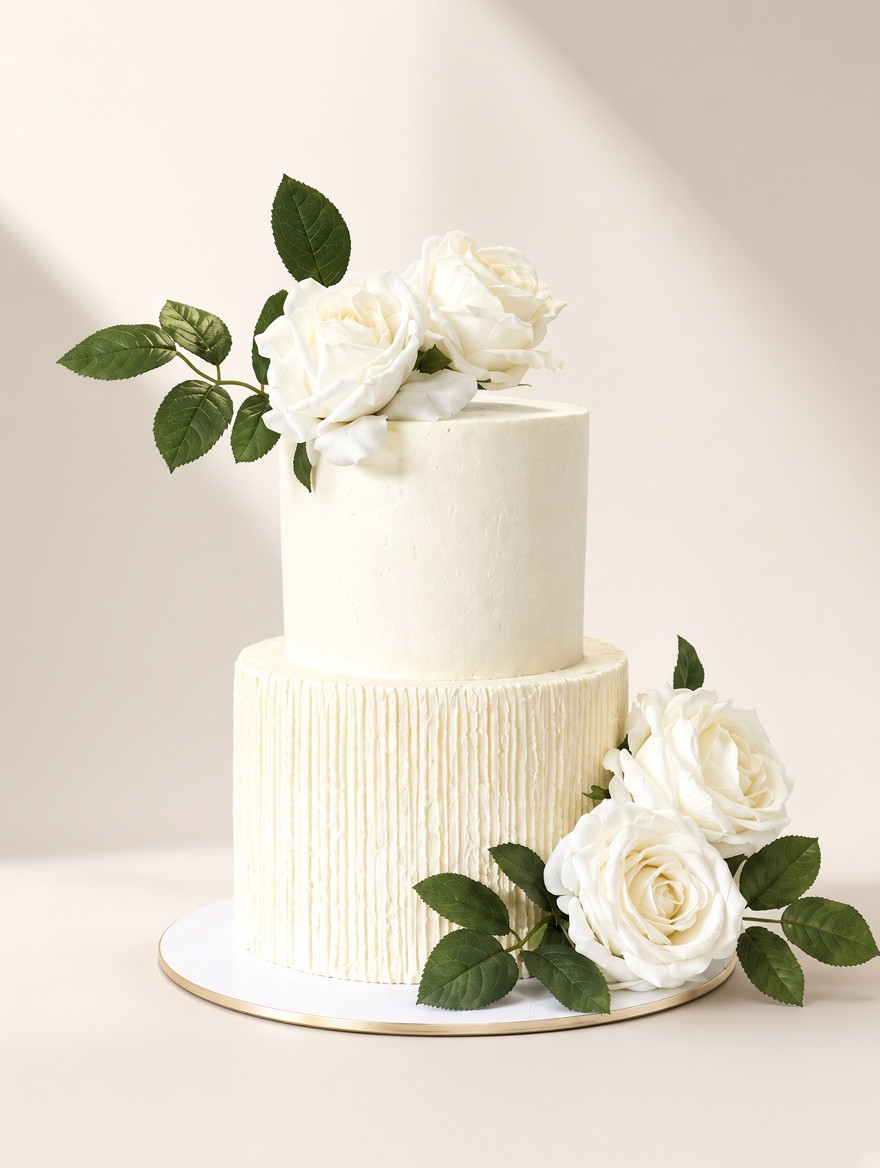 White rose wedding cake Brossard